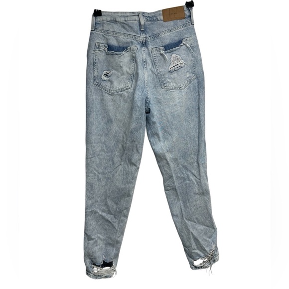 H&M Distressed Mom Jeans | Light Blue Denim | Size 6 - Picture 3 of 6